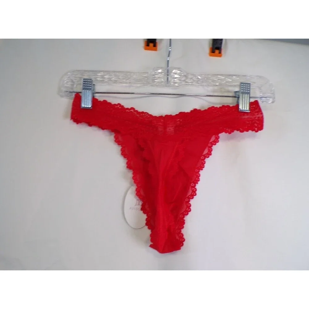 AVIDLOVE Women's Red Lace Thong Size S 0647 Nylon Spandex